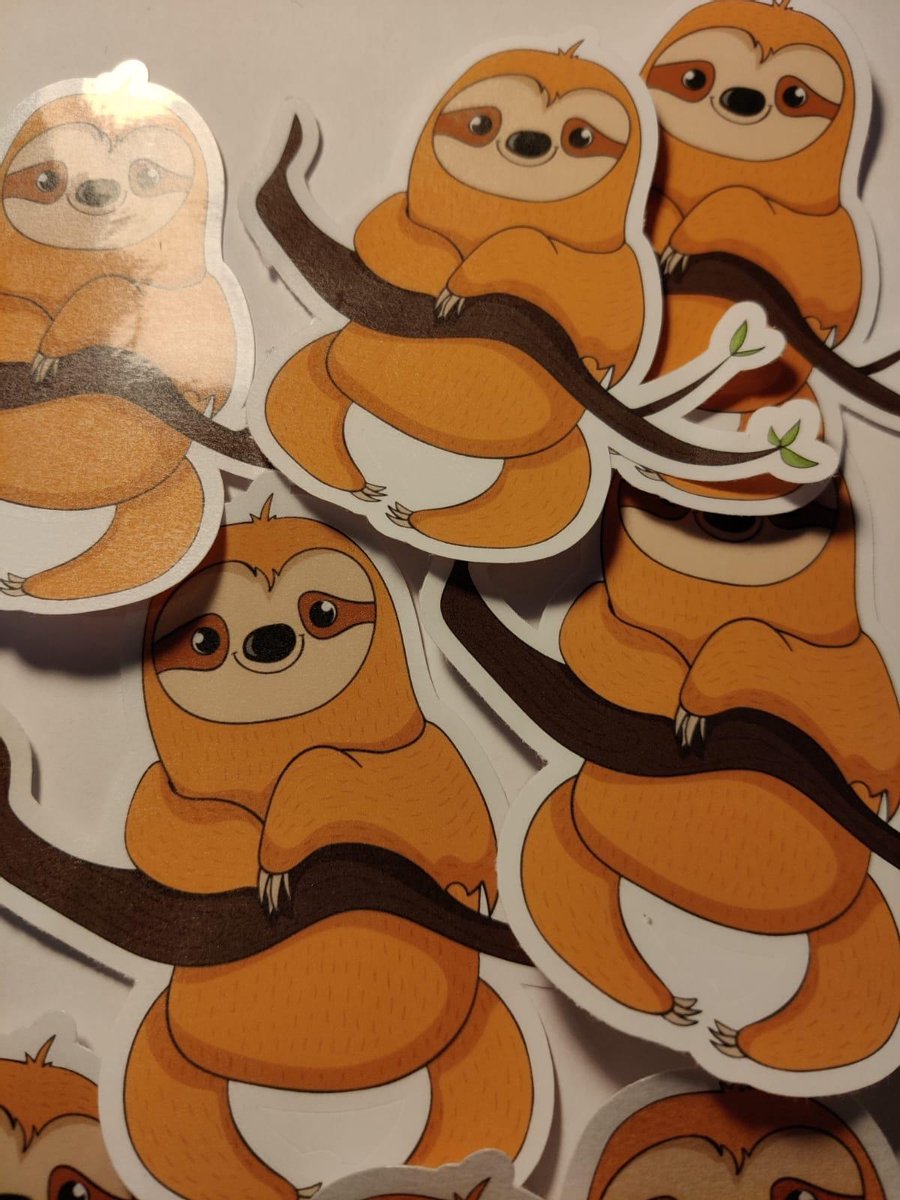 Luiaard Stickers - Chillend op een Tak - Sloth Sticker - Schattige Dieren - Luiaards - Journaling - Bullet Journal - Scrapbooking - Leuke Stickers - Laptop Sticker - Telefoon Sticker - Dieren - Dier - Lief - Cute